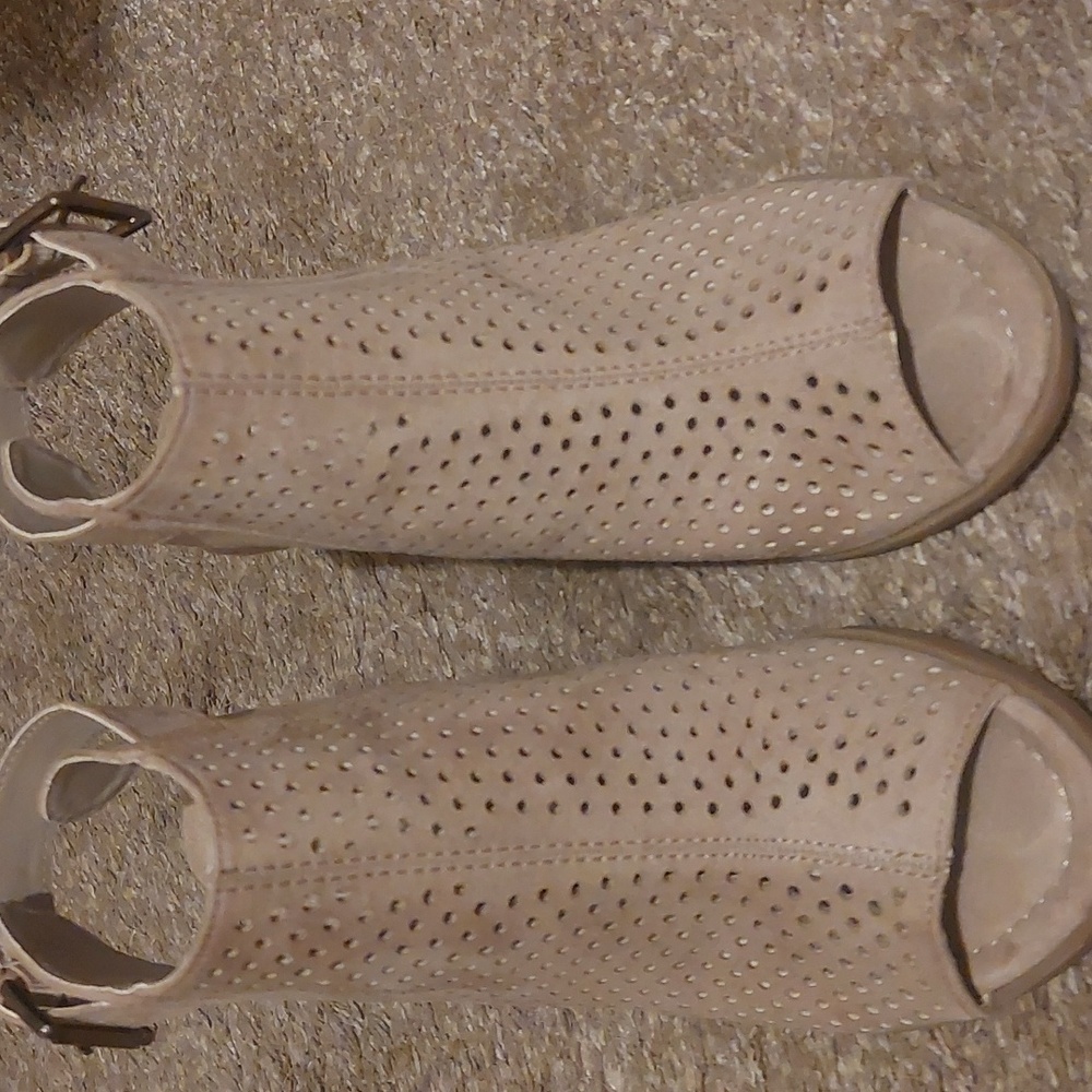 Peep toe booties